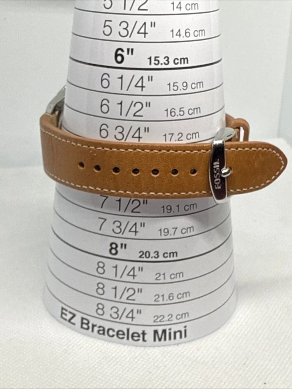 Fossil AM4623 Cecile Crystal Accented 40mm Quartz Brown Leather Strap Women's